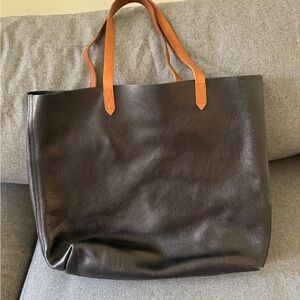 Madewell Black/Brown Leather Tote Bag